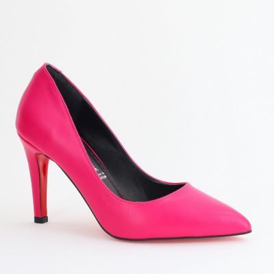 Pantofi Dama cu Toc Subtire Stiletto Piele Ecologică Fuchsia Mat (BS799AY2405534)