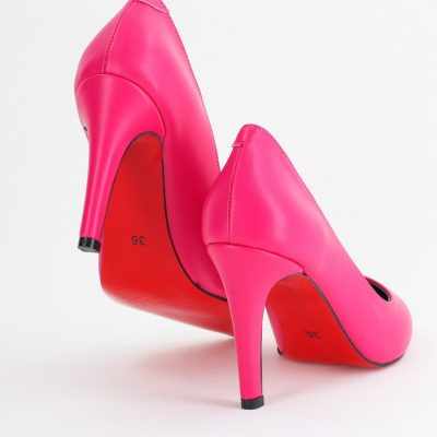 Pantofi Dama cu Toc Subtire Stiletto Piele Ecologică Fuchsia Mat (BS799AY2405534)
