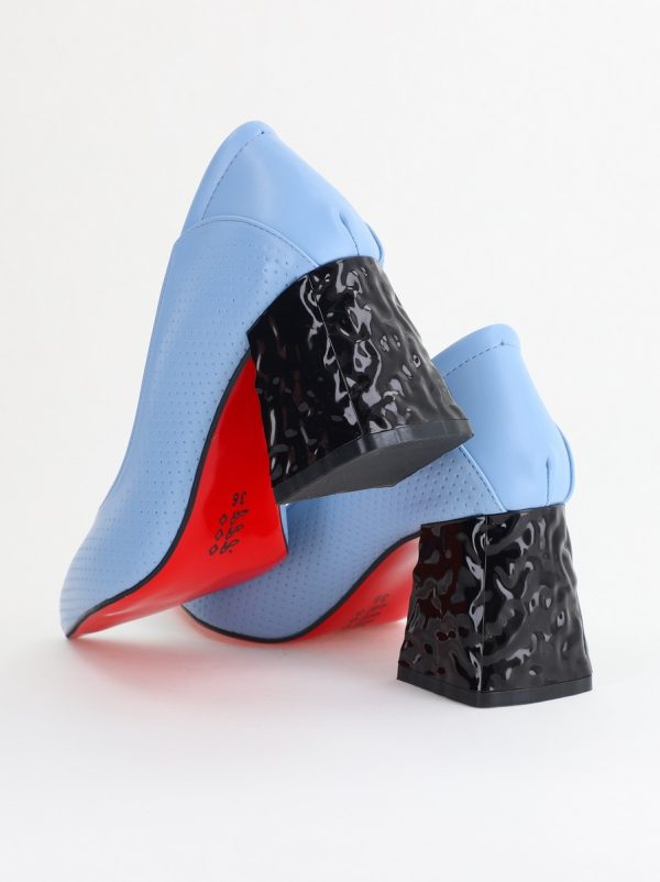 Pantofi Dama Toc Piele Ecologica cu perforații Albastru (BS2005D2405368) 120