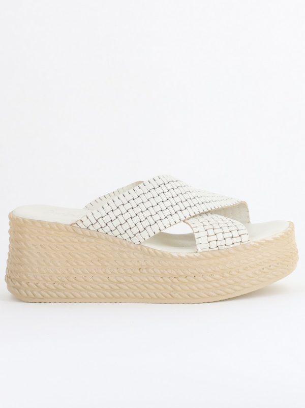 Papuci Damă cu Tapă Groasă din Piele Naturală culoare Bej Nicoletta (BS30320TR2405574) 122