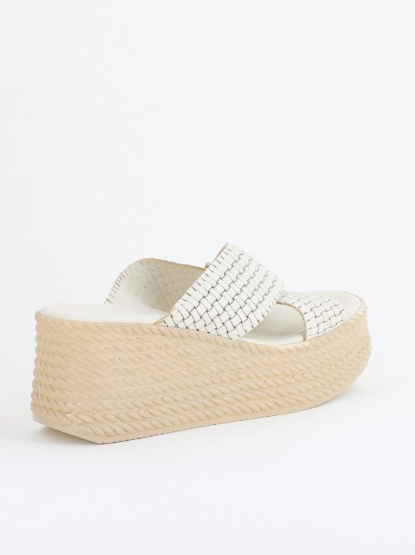 Papuci Damă cu Tapă Groasă din Piele Naturală culoare Bej Nicoletta (BS30320TR2405574) 125