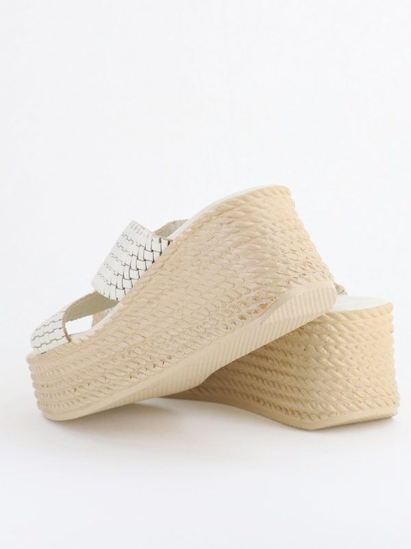 Papuci Damă cu Tapă Groasă din Piele Naturală culoare Bej Nicoletta (BS30320TR2405574) 126