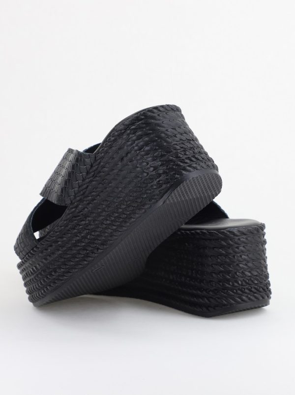 Papuci Damă cu Tapă Groasă din Piele Naturală culoare Negru Nicoletta (BS30320TR2405567) 122