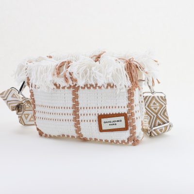 Poșetă Damă Crossbody Alb Material Textil David Jones