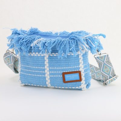 Poșetă Damă Crossbody Albastră Material Textil David Jones