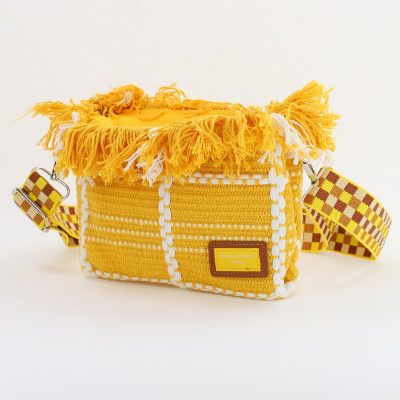 Poșeta Damă Crossbody Galben Material Textil David Jones