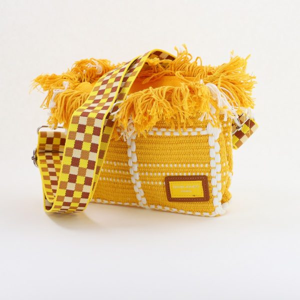 Poșeta Damă Crossbody Galben Material Textil David Jones 120