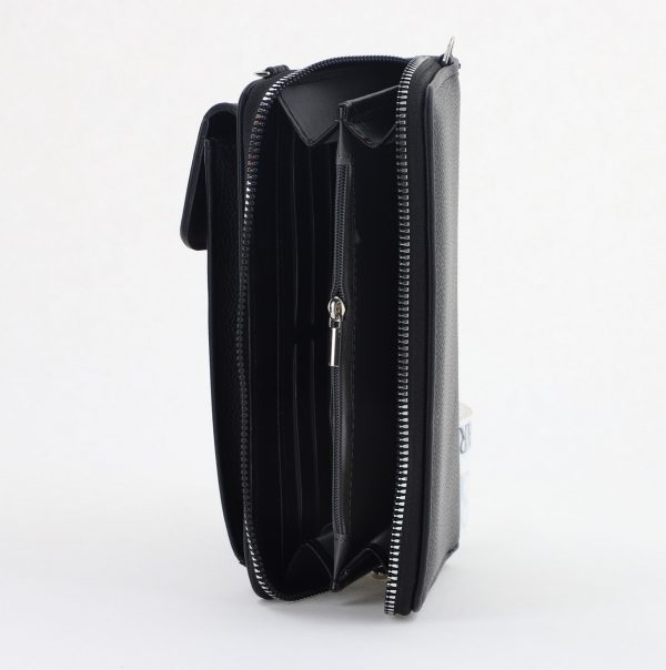 Poșetă telefon cu portofel damă din piele ecologică Neagră David Jones BS7070CM2404923 120