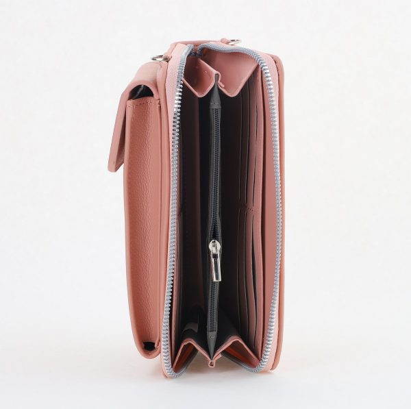 Poșetă telefon cu portofel damă din piele ecologică Roșie David Jones BS7070CM2404925 120