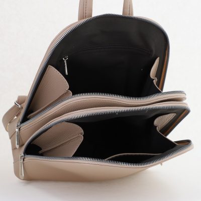 Rucsac damă din piele ecologică bej cu două compartimente FloraCO