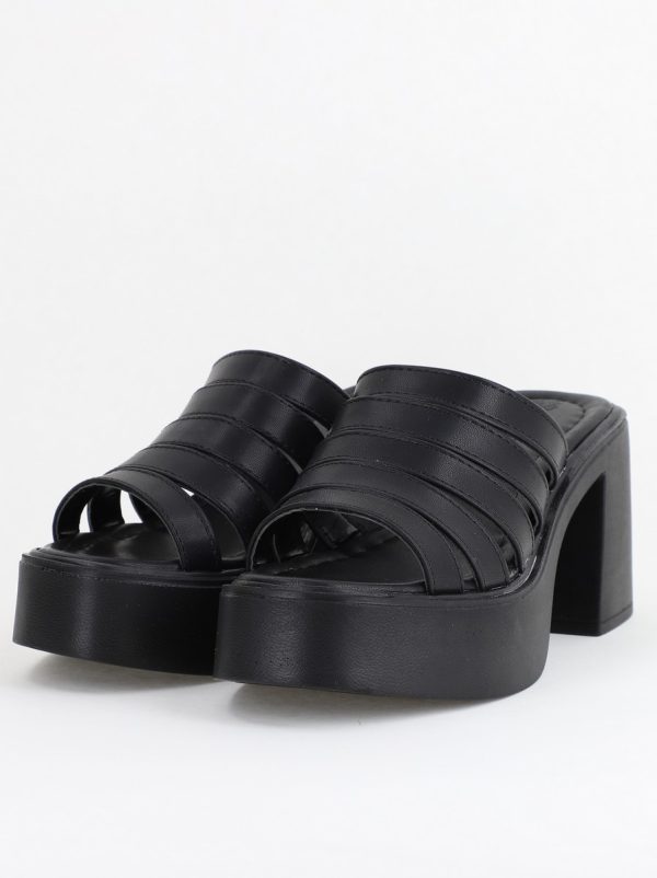 Saboți Damă Toc Gros Piele Ecologică Negru (BS804SN2405654) 120