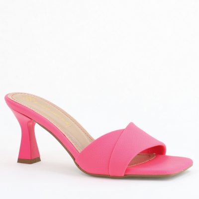 Saboți Damă Toc Subțire Piele Ecologică Texturată Fuchsia (BS9060TR2406724)