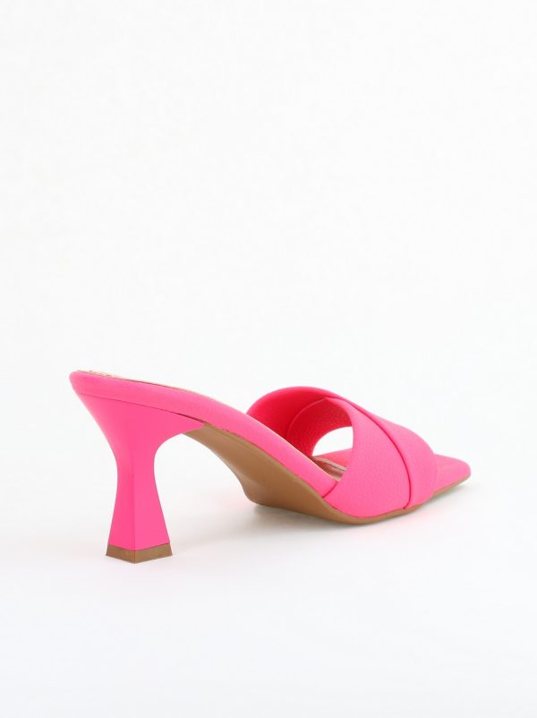 Saboți Damă Toc Subțire Piele Ecologică Texturată Fuchsia (BS9060TR2406724) 125