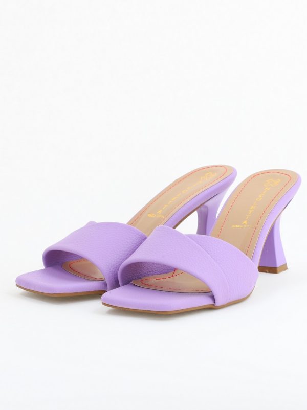 Saboți Damă Toc Subțire Piele Ecologică Texturată Violet (BS9060TR2406726) 120