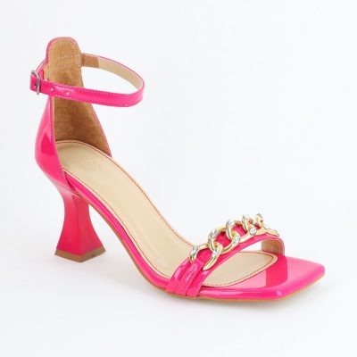 Sandale cu Toc subtire varf drept din piele ecologică Fuchsia (BS768SN2405517)