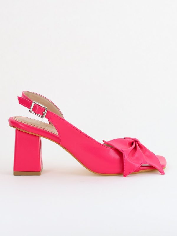 Sandale damă Casual cu Toc cu Fundiță din Piele Ecologica culoare Fuchsia - BS070TR2405545 120