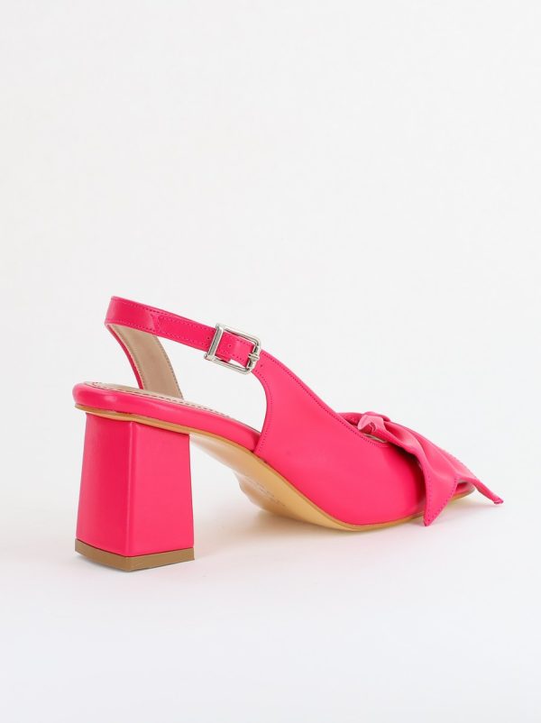 Sandale damă Casual cu Toc cu Fundiță din Piele Ecologica culoare Fuchsia - BS070TR2405545 122
