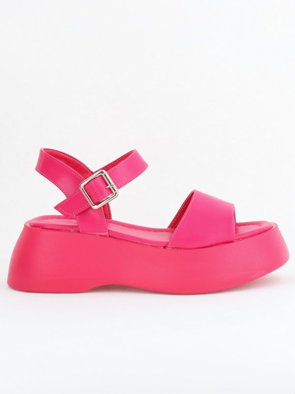 Sandale Damă cu talpă groasă piele ecologică fuchsia (BS801SN2405436) 124