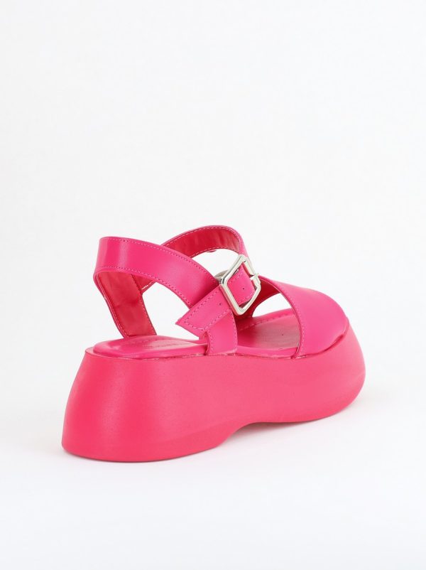 Sandale Damă cu talpă groasă piele ecologică fuchsia (BS801SN2405436) 125