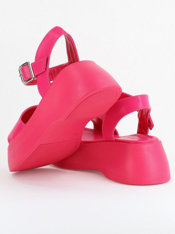 Sandale Damă cu talpă groasă piele ecologică fuchsia (BS801SN2405436) 122