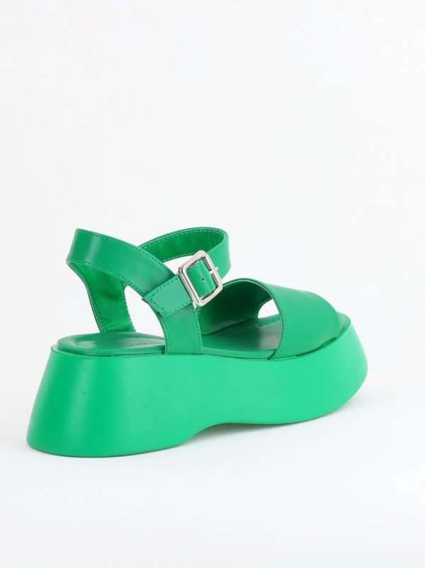 Sandale Damă cu talpă groasă piele ecologică Verde (BS801SN2405438) 126