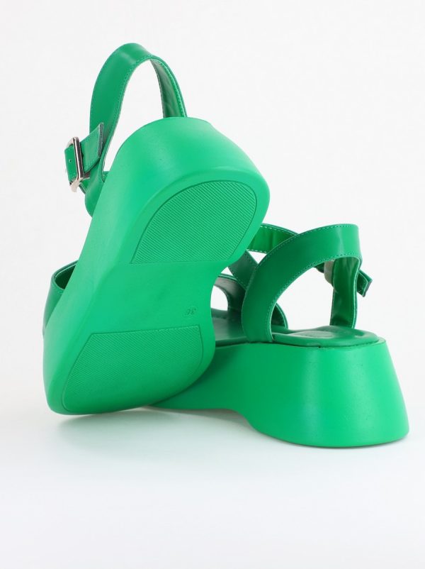 Sandale Damă cu talpă groasă piele ecologică Verde (BS801SN2405438) 122