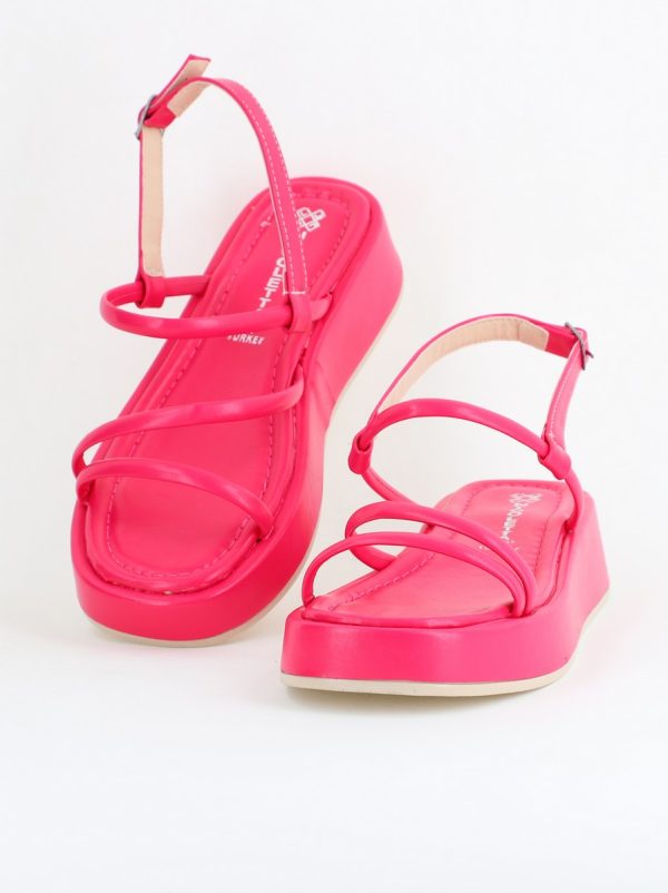 Sandale Damă Fuchsia din piele ecologică cu cataramă 120