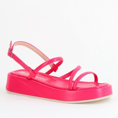 Sandale Damă Fuchsia din piele ecologică cu cataramă