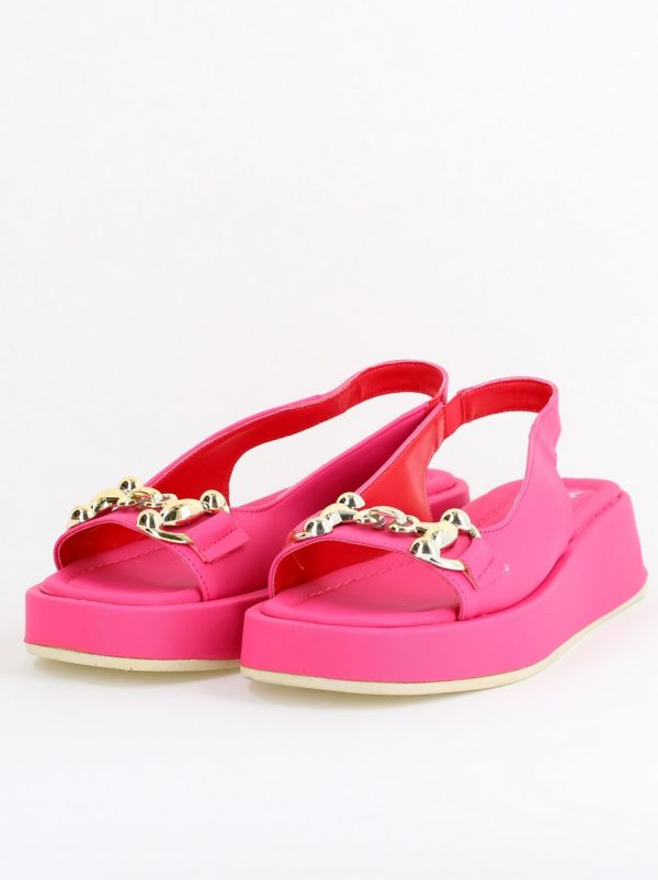 Sandale Damă Fuchsia din piele ecologică si sintetic 120