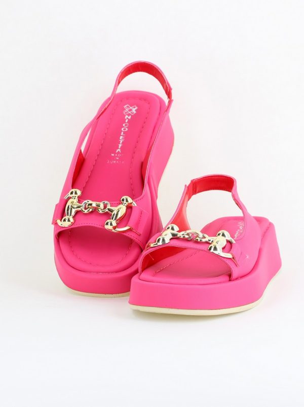 Sandale Damă Fuchsia din piele ecologică si sintetic 122