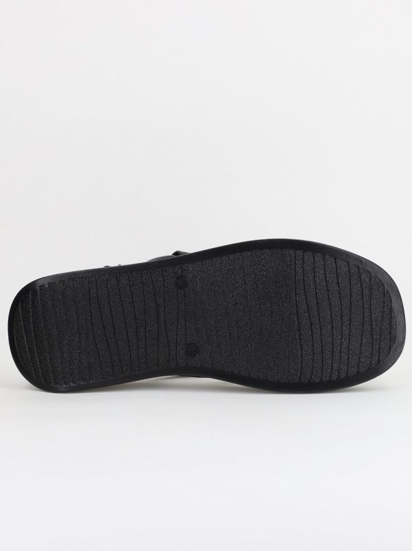 Sandale Damă Negre din piele ecologică cu cataramă 125