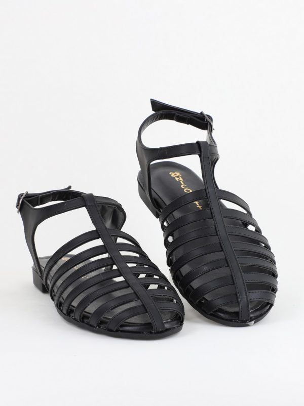 Sandale fără Toc din Piele Ecologică Negru mat (BS01SN2405358) 120