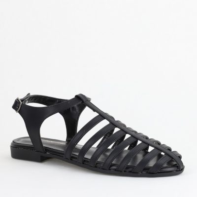 Sandale fără Toc din Piele Ecologică Negru mat (BS01SN2405358)