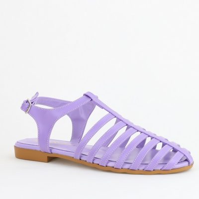 Sandale fără Toc din Piele Ecologică Mov mat (BS01SN2405357)
