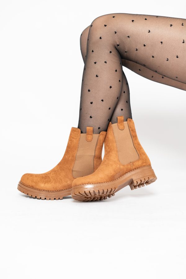 Ghete damă din piele ecologică întoarsă cu elastic- culoare Maro BS8012BT2409831 121