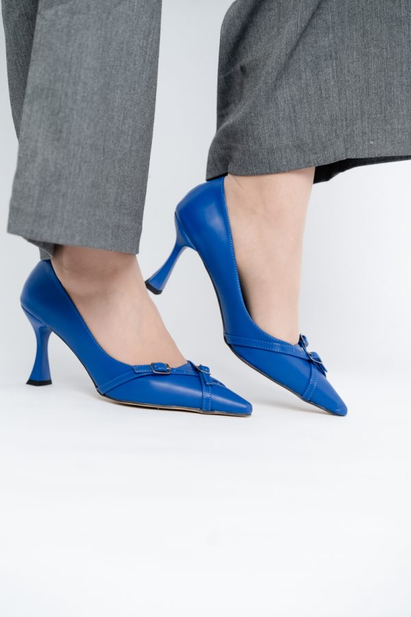 Pantofi Damă Stiletto Albastru Mat din Piele Ecologică BS0200AY2411183 121