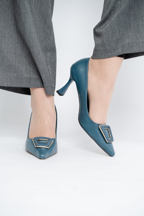 Pantofi Damă Stiletto Verde petrol Mat din Piele Ecologică (BS0202AY2411198) 119