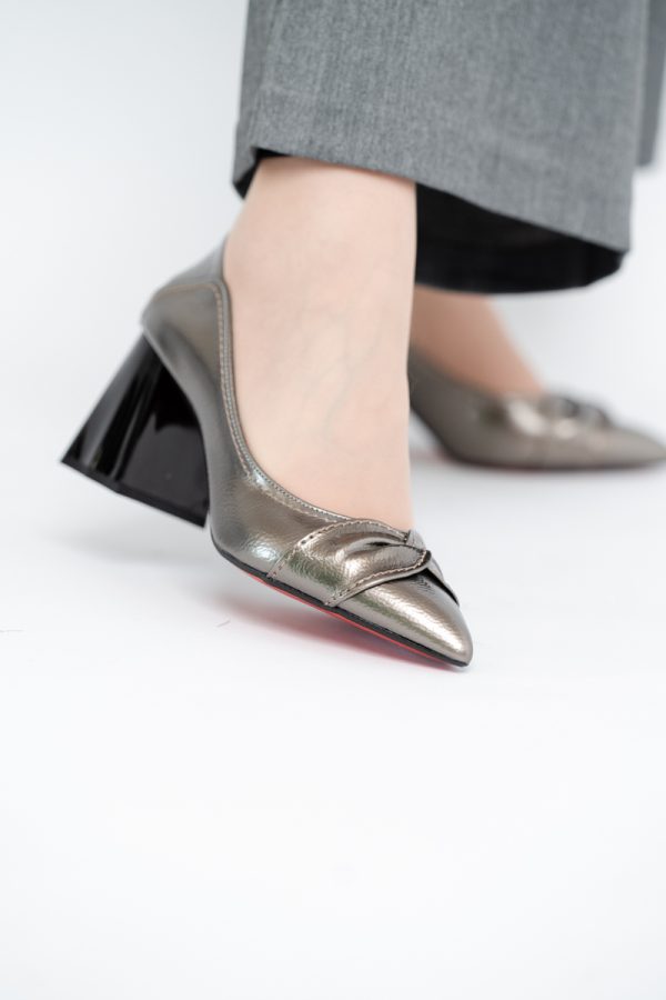 Pantofi Damă cu Toc din Piele Ecologică Platina(BS2006D2409887) 119