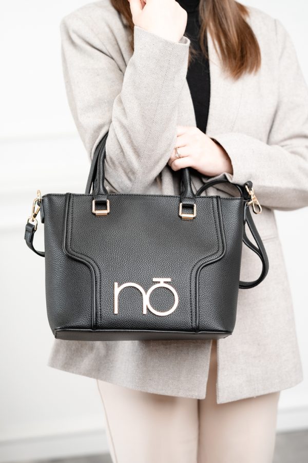 Geanta damă Shopper dreptunghiulară piele ecologică Neagră Nobo NBAG-R0680-C020 120