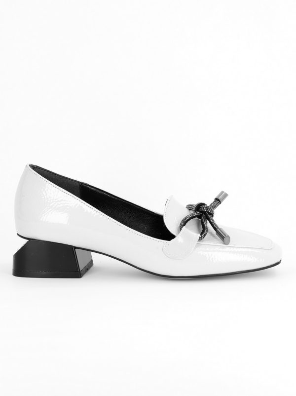 Pantofi cu Toc Eleganti din Piele Ecologică Alb- BS156BA2407786 120