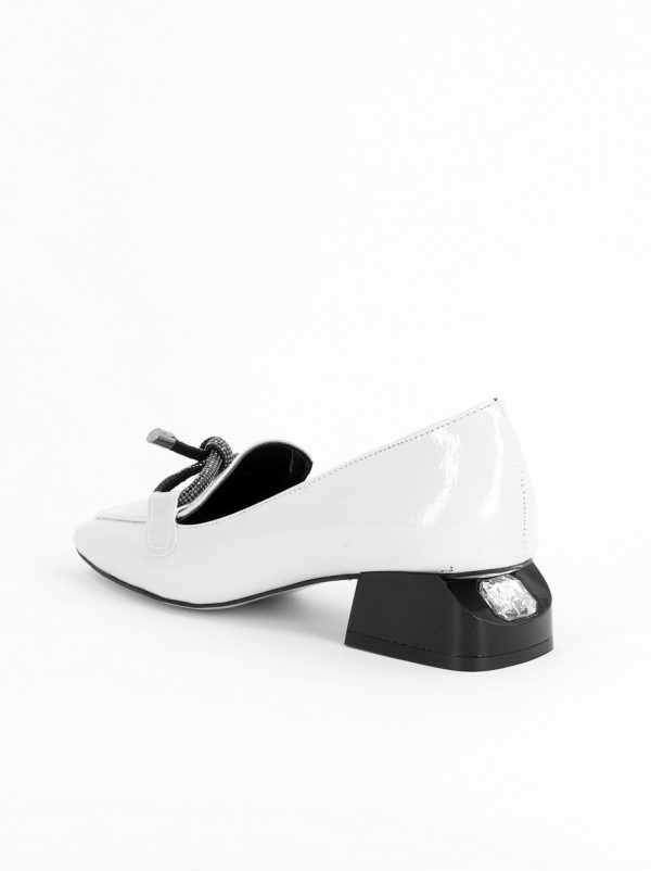 Pantofi cu Toc Eleganti din Piele Ecologică Alb- BS156BA2407786 122