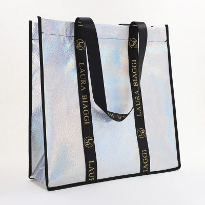 Geantă damă shopper tip sacoșă Argintiu Laura Biaggi (BS20078To2407060)