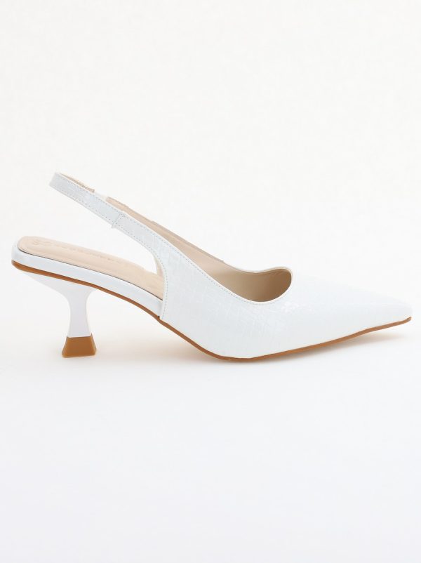 Pantofi Dama cu Toc varf ascutit Piele Ecologică texturată Alb (BS8918AY2407796) 119