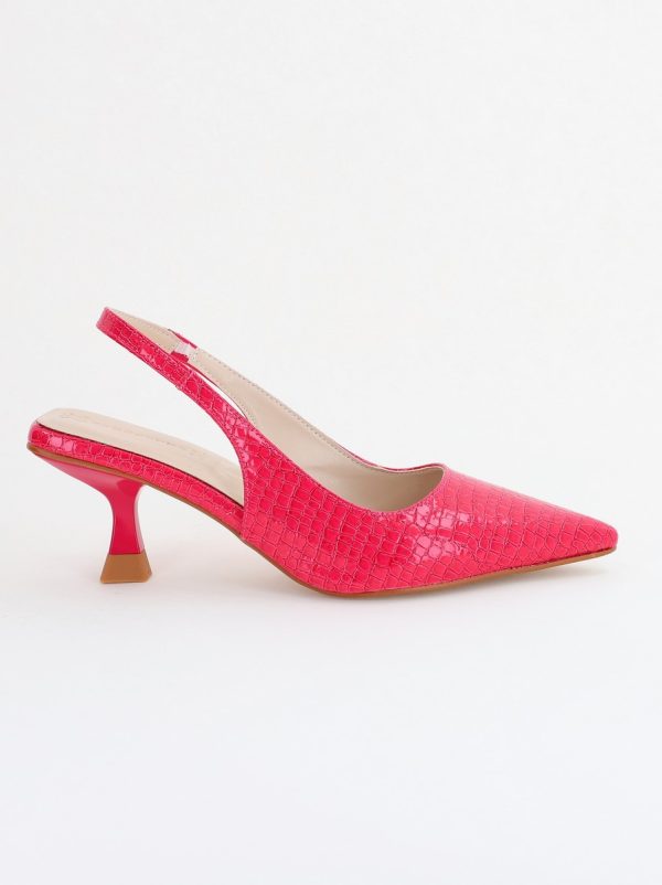 Pantofi Dama cu Toc varf ascutit Piele Ecologică texturată Fuchsia (BS8918AY2407792) 119