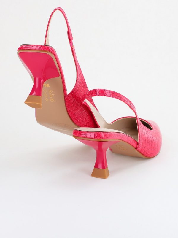Pantofi Dama cu Toc varf ascutit Piele Ecologică texturată Fuchsia (BS8918AY2407792) 121