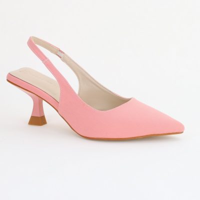 Pantofi Dama cu Toc varf ascutit Piele Eco satinat Roz (BS8918AY2407791)