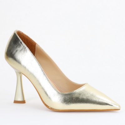 Pantofi Damă Stiletto Auriu metalic din Piele Ecologica (BS26202AY2407775)