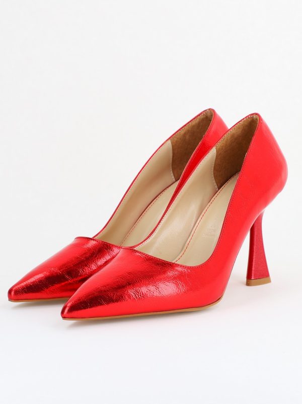 Pantofi Damă Stiletto Roșu metalic din Piele Ecologica (BS26202AY2407777) 119