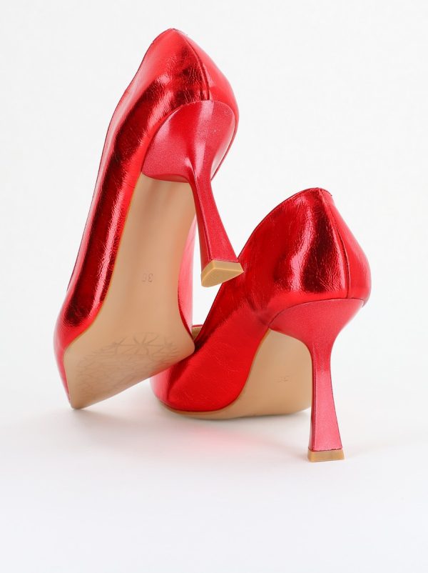 Pantofi Damă Stiletto Roșu metalic din Piele Ecologica (BS26202AY2407777) 122