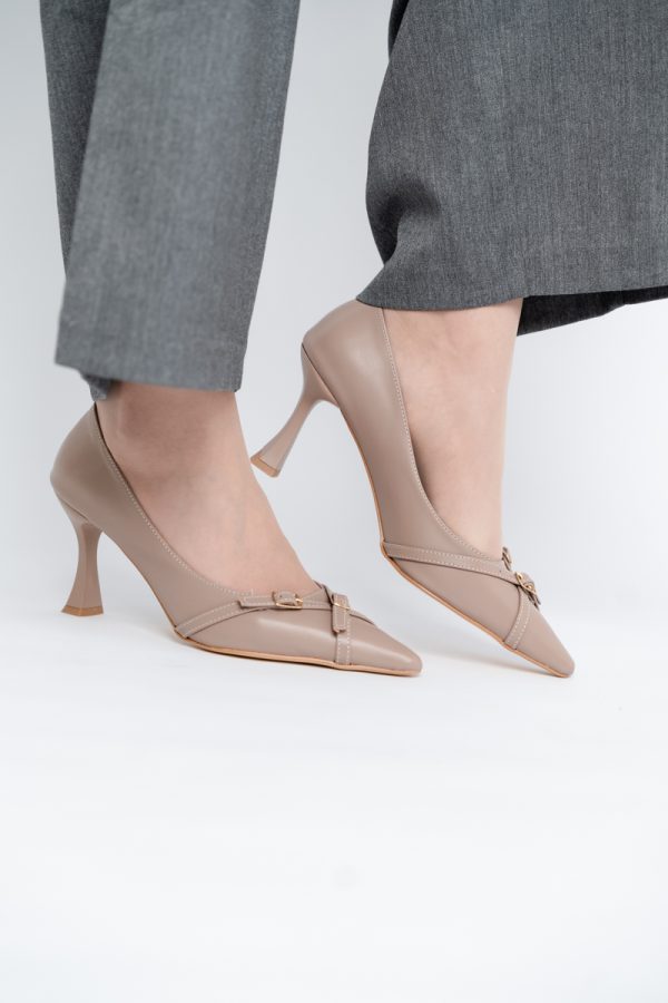 Pantofi Damă Stiletto Taupe Mat din Piele Ecologică BS0200AY2411185 121